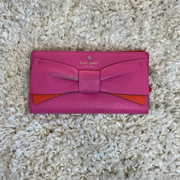 Pink and Hot Orange Kate Spade Bi-fold Wallet!! - Picture 1 of 3